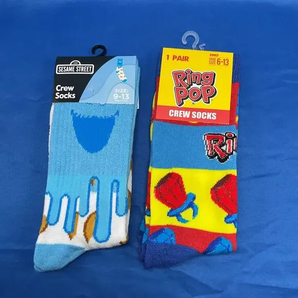 Fun Treat Themed Socks 8 Pair Adult 6-13 NWT - Picture 3 of 5